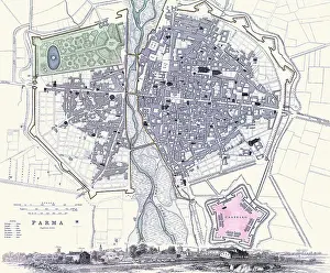 Parma: Map of Parma 1840