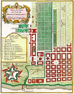 Bellin: Map plan of the Town and Fort - Cape of Good Hope