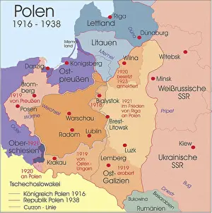 Map of Poland 1916-1938