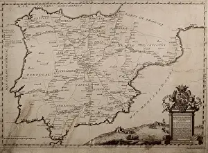 Ancien: Map of the postal system of Spain (18th c.)