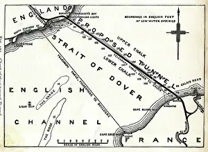 Dover: Map of proposed railway Channel Tunnel