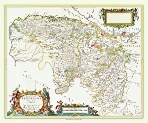 Shields: Map of Renfrewshire, Scotland by Johan Blaeu