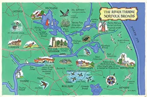 Thurne: Map - The River Thurne, Norfolk Broads