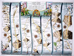 Carmarthen: Map of the Road from Carmarthen To Aberystwith, Wales