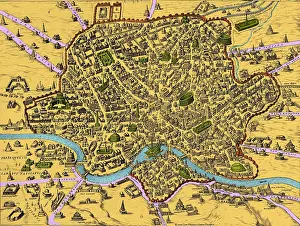 Hippodrome: Map of Rome, 16th Century