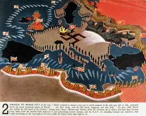 Invading: Map showing troop movements during WW2