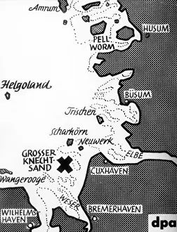 Seabirds: Map shows location of Knechtsand