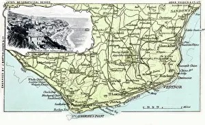 Godshill: Map of southern section of The Isle of Wight, Hampshire