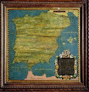 Pellegrino: Map of Spain, oil on