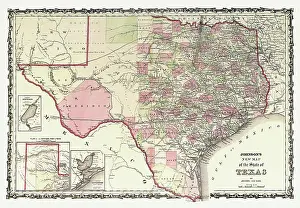 Antiquarian: Map of Texas 1863