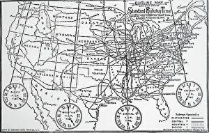 Divided: Map of time zones into which the US was divided