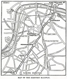 Lambeth: Map of underground and overground stations, South London