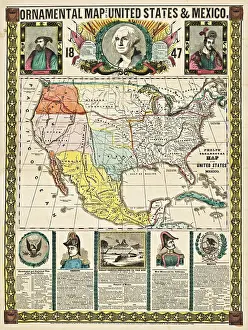 1847: Map of the United States and Mexico, 1847