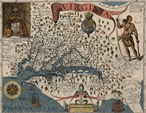 Colorization: Map of Virginia, 1624