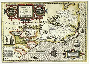Jodocus: Map of Virginia and Florida 1606
