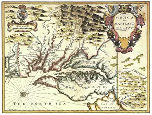 Antiquarian: Map of Virginia and Maryland 1676