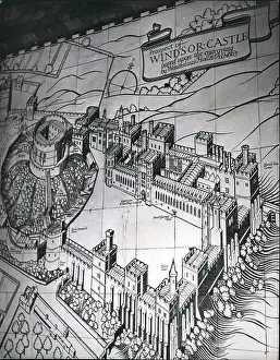 Hollar: Map of Windsor Castle on tiles, by Hollar