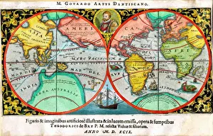 Hemispheres: Map of World Hemispheres - Drake's Voyages