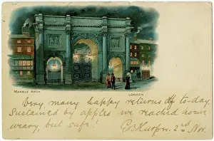 Lamplight: Marble Arch, London at night