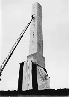 Duces: Marble column with Duce?s name
