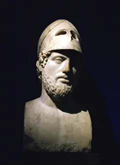 Pericles: Marble portrait bust of Pericles (Pericles) Athenian