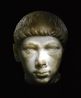 Gratian: Marble portrait bust of Valentinian II or his