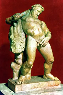 Partially: Marble statue of a drunken Hercules (pictured