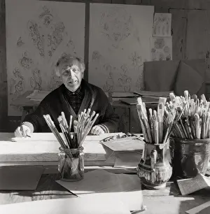 Chagall: Marc Chagall in his mansion Alpes Maritimes