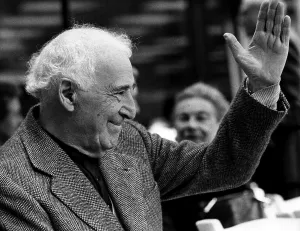 Chagall: Marc Chagall watches as his mosaic, The ?