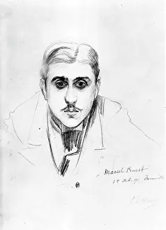 Proust: Marcel Proust, drawing by Jacques-Emile Blanche