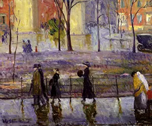 Glackens: March Day - Washington Square