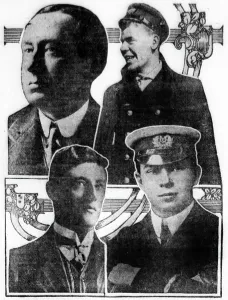 Mary Evans Library Of Congress (l&l): Marconi, Jack Binns, Harold Cottam and Jack Phillips