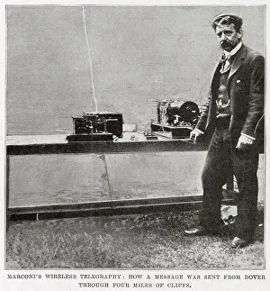 Transmitting: Marconi's wireless telegraph message, Dover 1899