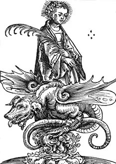1509: Margaret of Antioch, saint, + circa 305, drawing