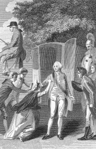 Stab: Margaret Nicholson attempts to assassinate the king
