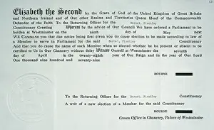 Chancery: Margaret Thatcher return notice