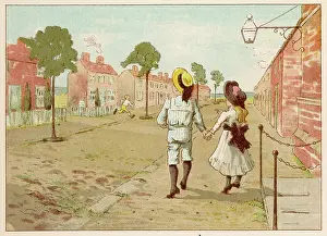 Pipers: Margery and Freddy see Tom the Piper's Son running