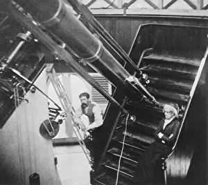 Vassar: Maria Mitchell with Telescope in Observatory