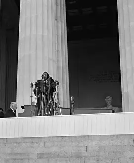 Contralto: Marian Anderson singing at her concert at the