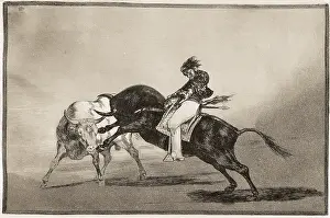 Ceballos: The same Mariano Ceballos, mounted on a bull