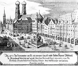 Frauenkirche: Marienplatz in Munich, 17. Jahrhundert