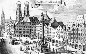 Frauenkirche: Marienplatz in Munich around 1700