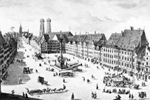 Frauenkirche: Marienplatz in Munich, 1730