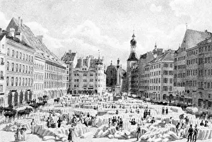 Marketplace: Marienplatz in Munich, 1835