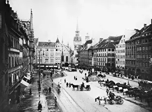 Marienplatz: Marienplatz in Munich before 1900
