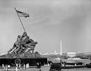 Disciplined: Marine Corps Monument With Washington