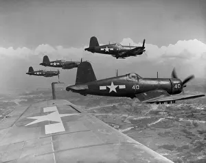 Corsairs: Marine Corsairs fly on a rocket strike against