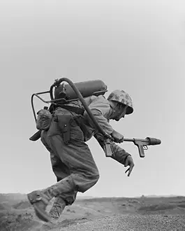 Throwers: Marine with a flame-thrower, running to assault