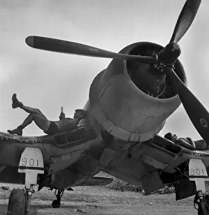 Cartwheel: Two Marines on Bougainville relaxing in between