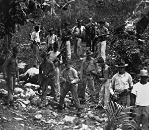 On Guard: US Marines and a guide in search of bandits in 1919